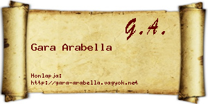 Gara Arabella névjegykártya